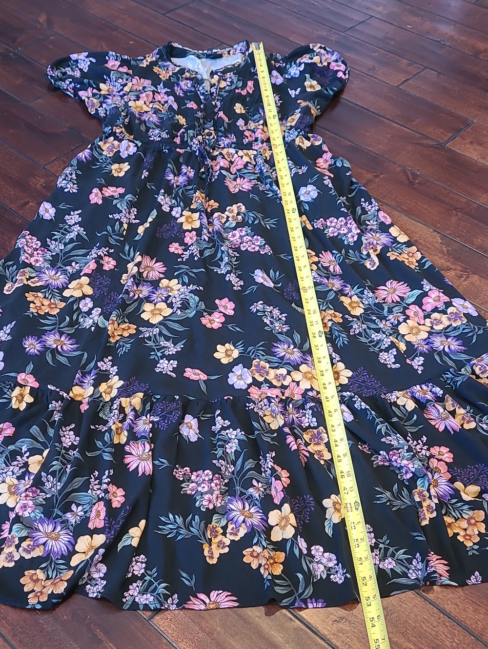 Torrid Black Floral Tie Maxi Dress Size 1 (1X) - Picture 7 of 14